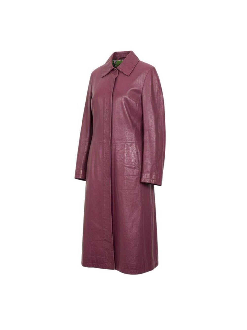 Dolce & Gabbana D&G & Leather Coat Lining Floral Pattern Purple 40
